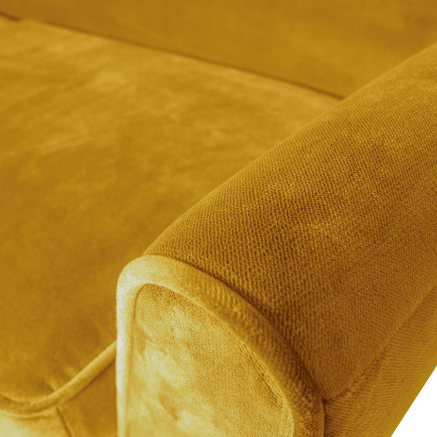 ROCCO XL BANK 230 CM VELVET OKERGEEL