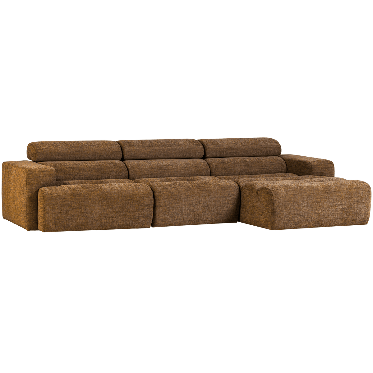 NOVI CHAISE LONGUE BANK RECHTS KARAMELBRUIN MELANGE