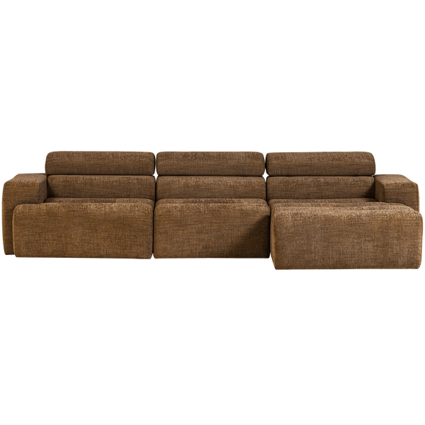 NOVI CHAISE LONGUE BANK RECHTS KARAMELBRUIN MELANGE