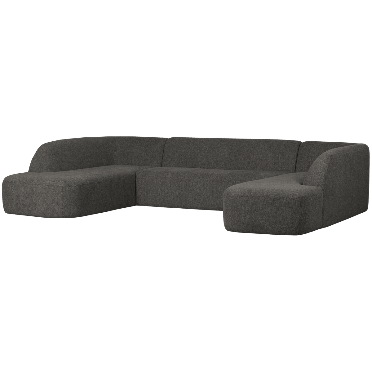 SLOPING U-VORM BANK MELANGE GRIJS/ZWART