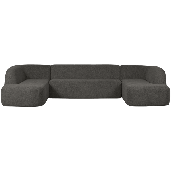 SLOPING U-VORM BANK MELANGE GRIJS/ZWART