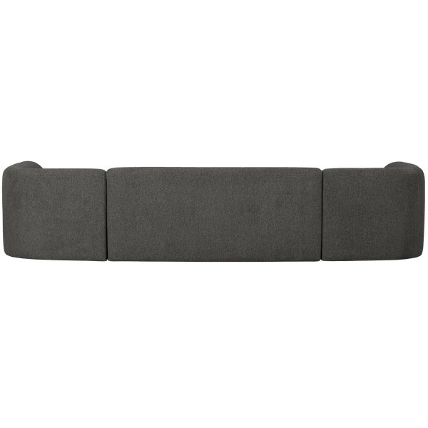 SLOPING U-VORM BANK MELANGE GRIJS/ZWART
