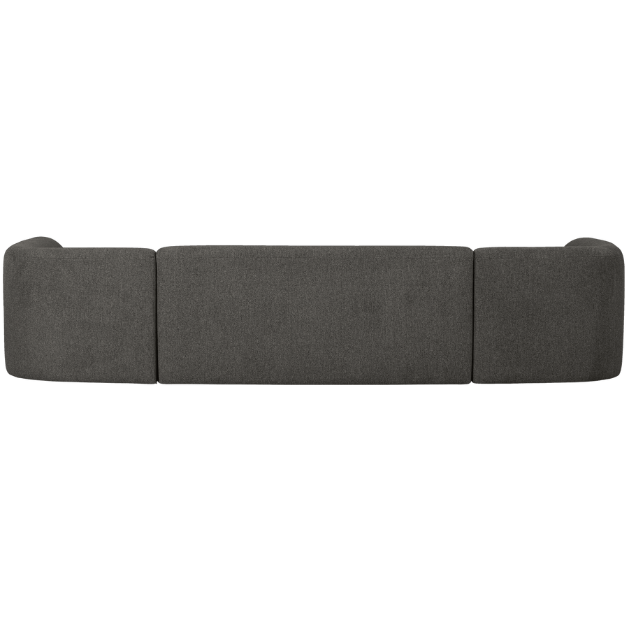 SLOPING U-VORM BANK MELANGE GRIJS/ZWART