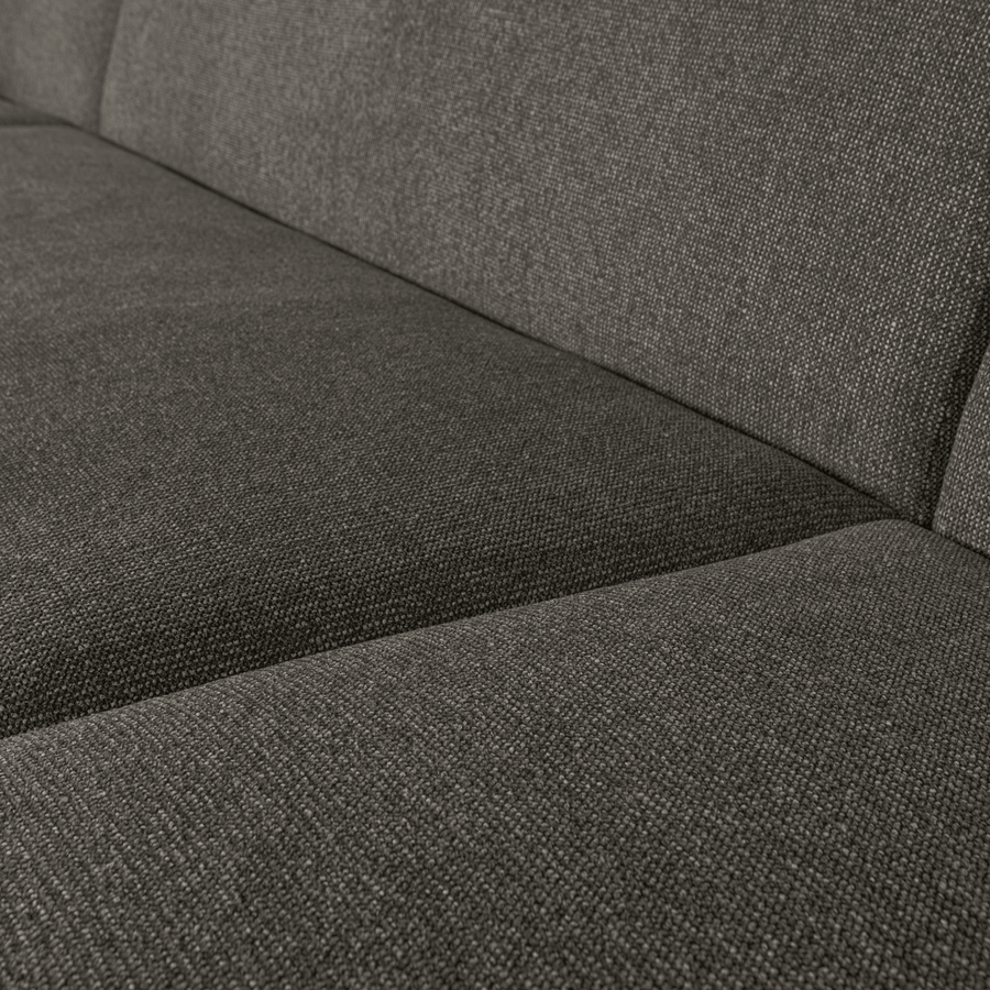 SLOPING U-VORM BANK MELANGE GRIJS/ZWART
