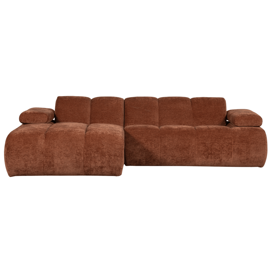 MOJO CHAISE LONGUE BANK LINKS RIBSTOF ROESTBRUIN