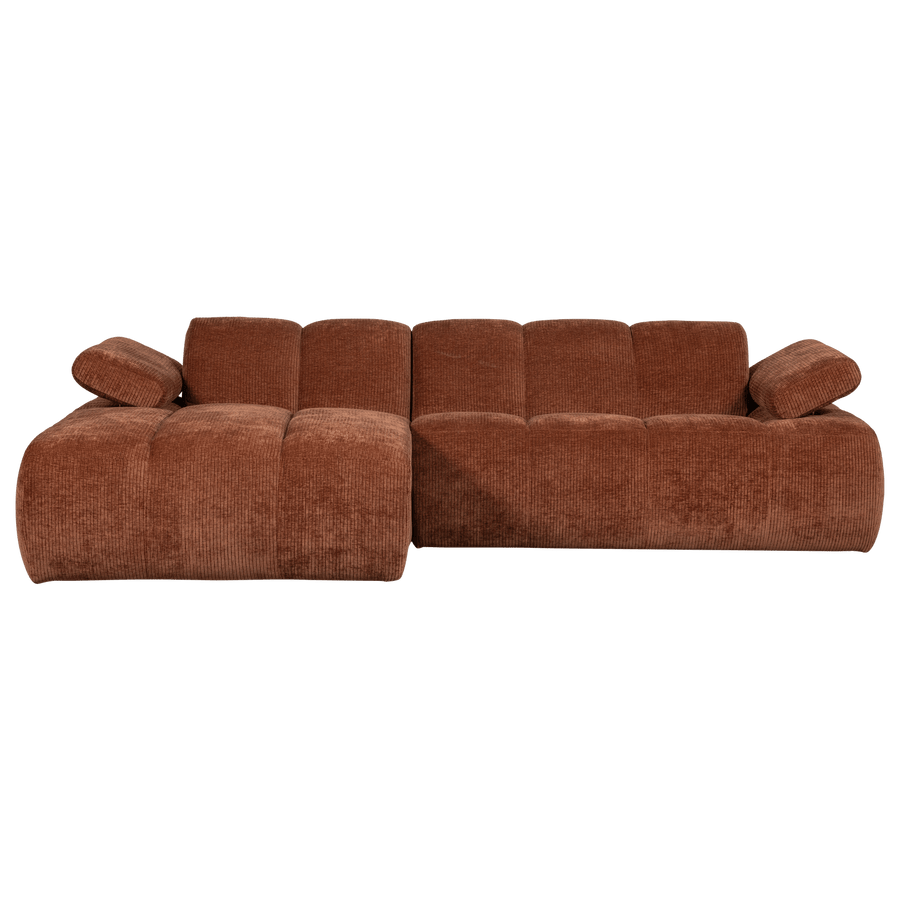 MOJO CHAISE LONGUE BANK LINKS RIBSTOF ROESTBRUIN
