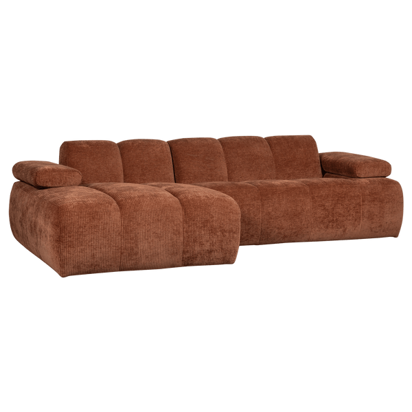 MOJO CHAISE LONGUE BANK LINKS RIBSTOF ROESTBRUIN