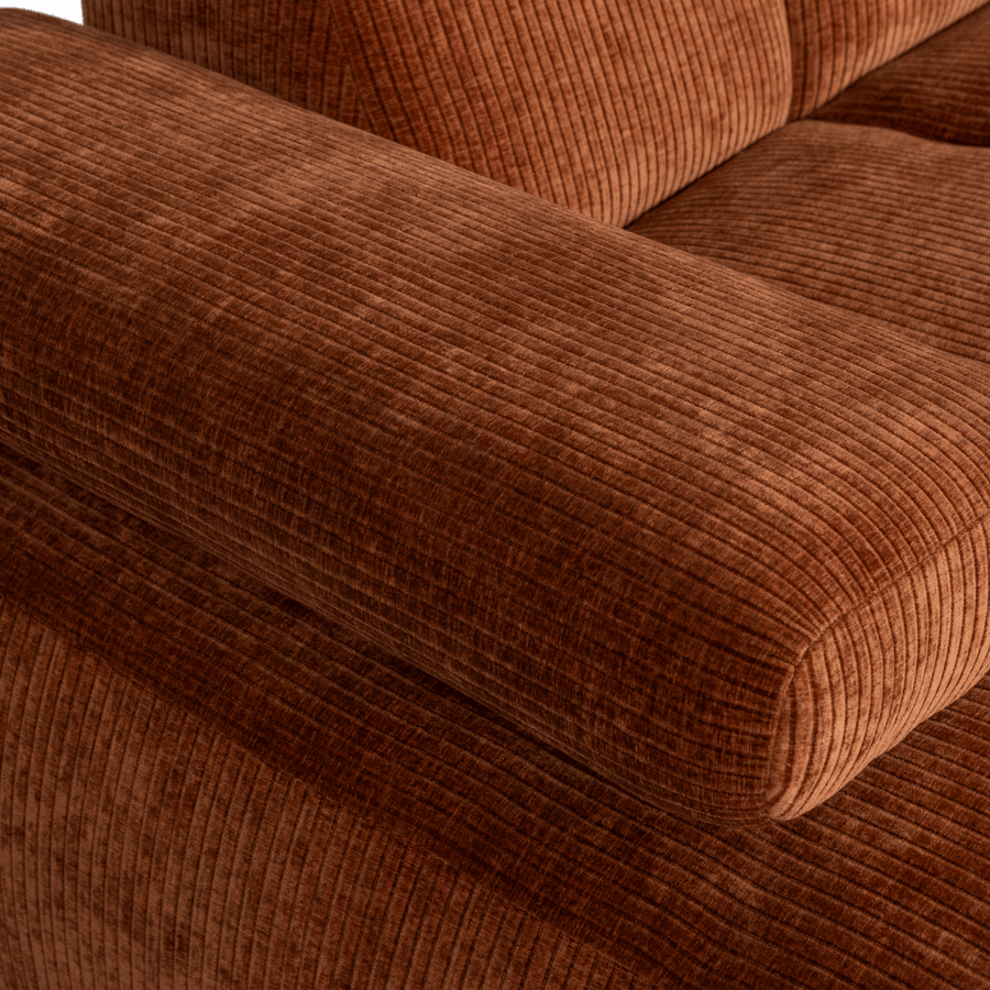 MOJO CHAISE LONGUE BANK LINKS RIBSTOF ROESTBRUIN