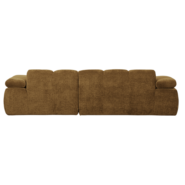 MOJO CHAISE LONGUE BANK RECHTS RIBSTOF HONINGGEEL