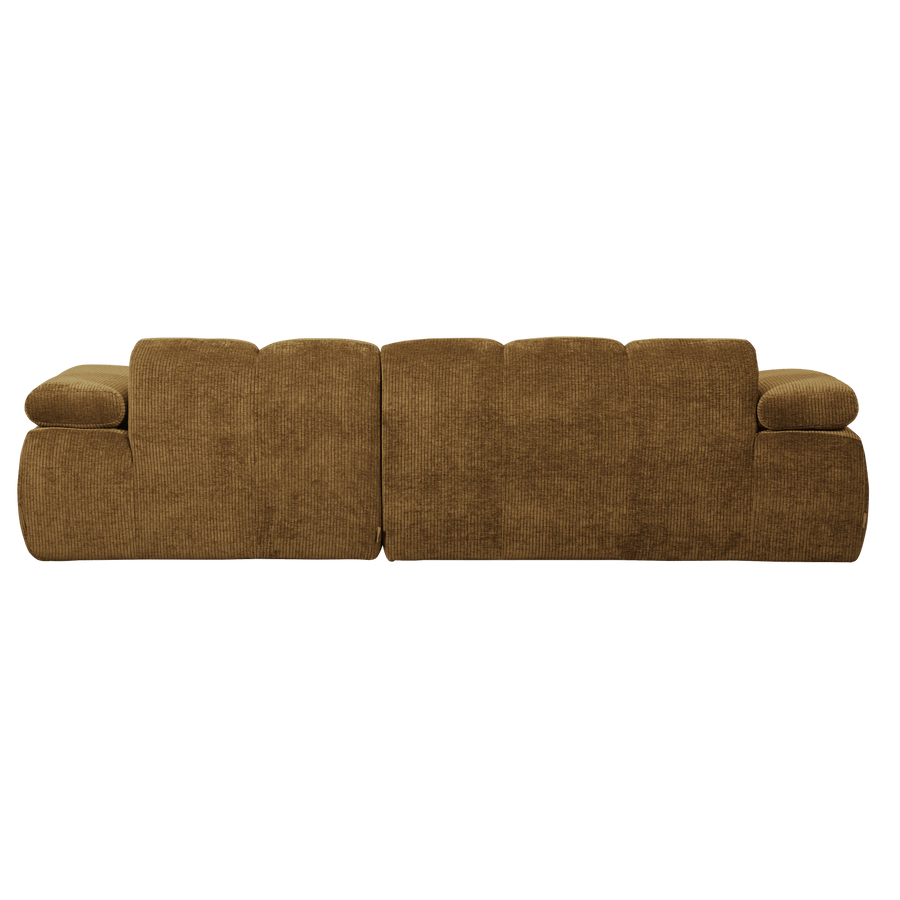 MOJO CHAISE LONGUE BANK RECHTS RIBSTOF HONINGGEEL