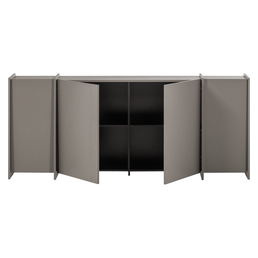 BROCK DRESSOIR 200 CM ESSEN FINEER WARMGRIJS [fsc]