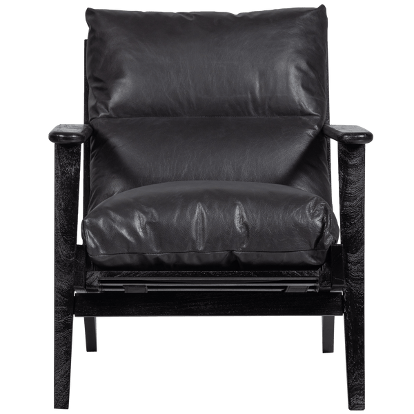 HOUSTON FAUTEUIL LEER/HOUT ZWART