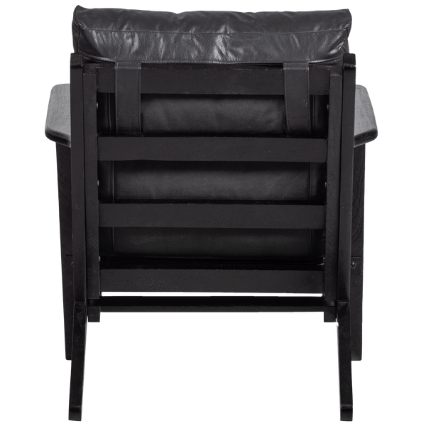 HOUSTON FAUTEUIL LEER/HOUT ZWART
