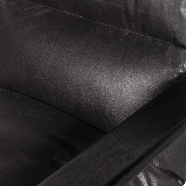 HOUSTON FAUTEUIL LEER/HOUT ZWART