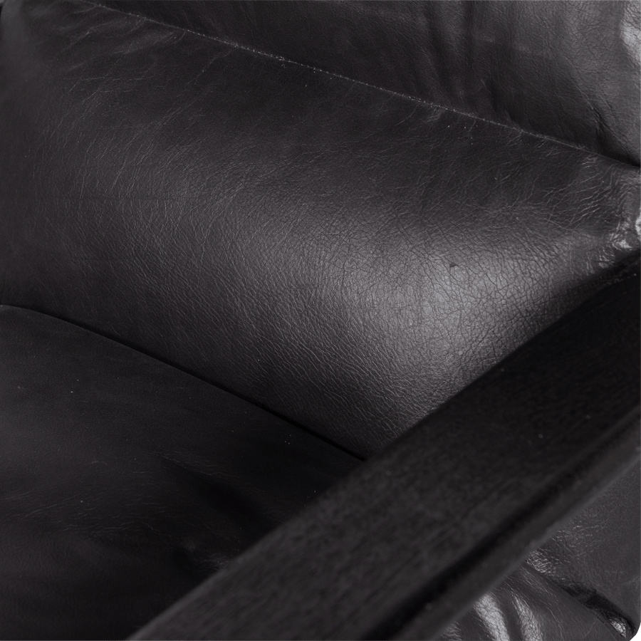 HOUSTON FAUTEUIL LEER/HOUT ZWART
