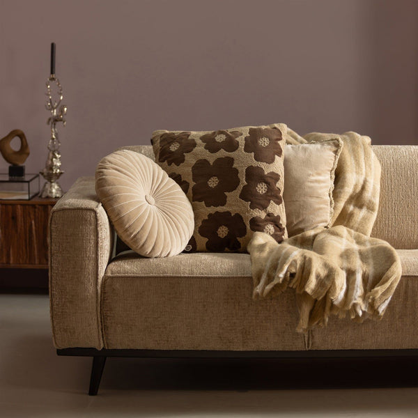 STATEMENT 3-ZITS BANK 230 CM STRUCTURE VELVET WHEATFIELD