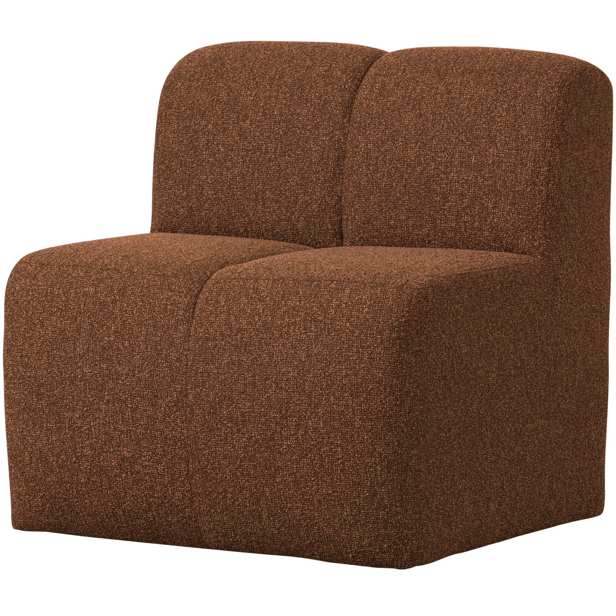 MOJO EETBANK 84CM MET RUGLEUNING BOUCLE ROESTBRUIN MELANGE