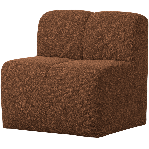 MOJO EETBANK 84CM MET RUGLEUNING BOUCLE ROESTBRUIN MELANGE