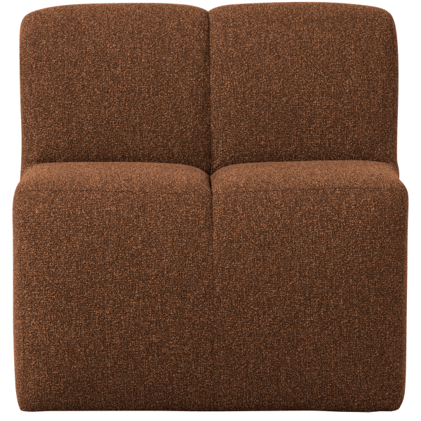 MOJO EETBANK 84CM MET RUGLEUNING BOUCLE ROESTBRUIN MELANGE