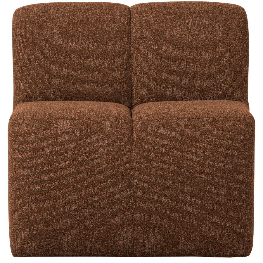 MOJO EETBANK 84CM MET RUGLEUNING BOUCLE ROESTBRUIN MELANGE
