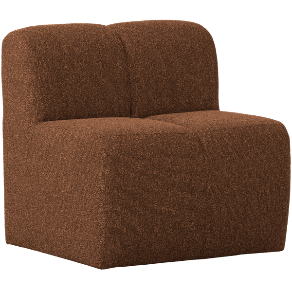 MOJO EETBANK 84CM MET RUGLEUNING BOUCLE ROESTBRUIN MELANGE