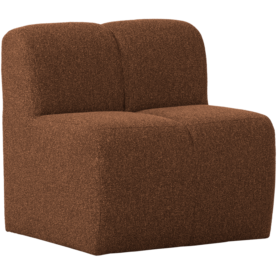 MOJO EETBANK 84CM MET RUGLEUNING BOUCLE ROESTBRUIN MELANGE