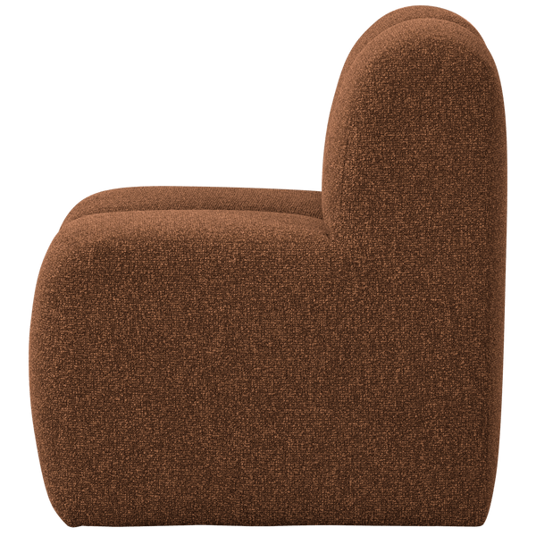 MOJO EETBANK 84CM MET RUGLEUNING BOUCLE ROESTBRUIN MELANGE