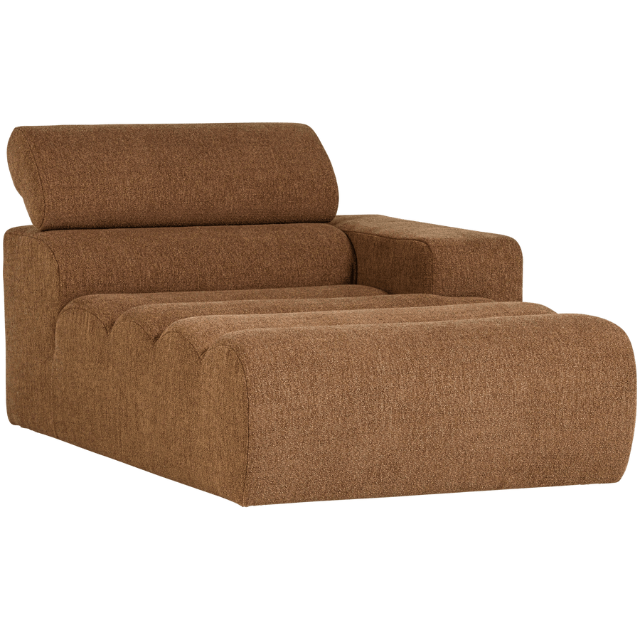 NOVI CHAISE LONGUE ELEMENT ARM RECHTS BOUCLE KARAMELBRUIN