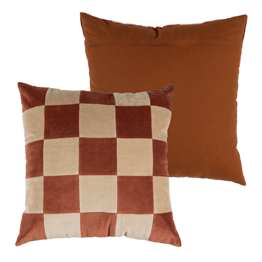 ZENA Kussen ROZE/ROESTBRUIN - SET VAN 4