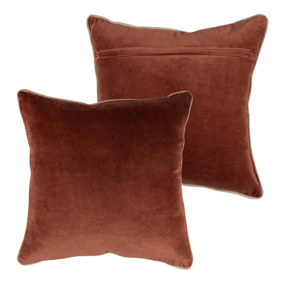 ZENA Kussen ROZE/ROESTBRUIN - SET VAN 4