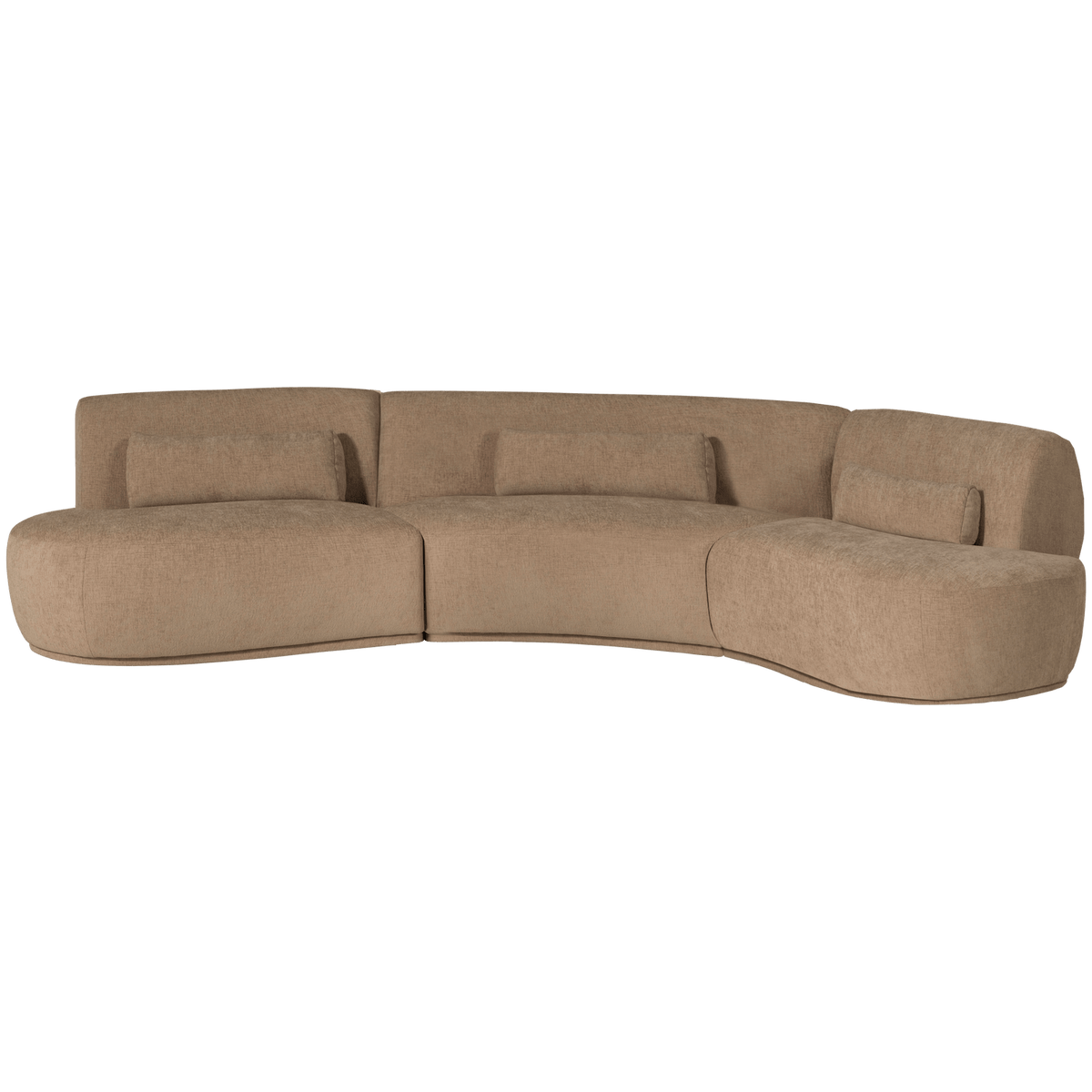 BATAVIER HALF RONDE BANK 6-ZITS VELVET LICHTBRUIN MELANGE