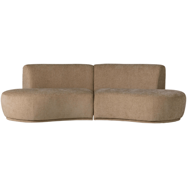 BATAVIER HALF RONDE BANK 4-ZITS VELVET LICHTBRUIN MELANGE