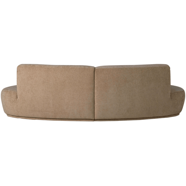 BATAVIER HALF RONDE BANK 4-ZITS VELVET LICHTBRUIN MELANGE