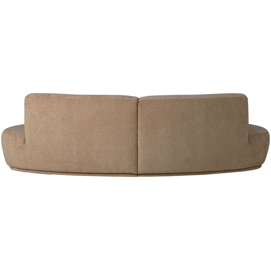 BATAVIER HALF RONDE BANK 4-ZITS VELVET LICHTBRUIN MELANGE