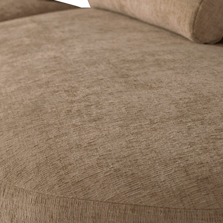BATAVIER HALF RONDE BANK 4-ZITS VELVET LICHTBRUIN MELANGE