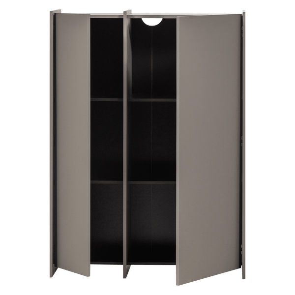 BROCK 2-DEURS KAST ESSEN FINEER WARMGRIJS [fsc]