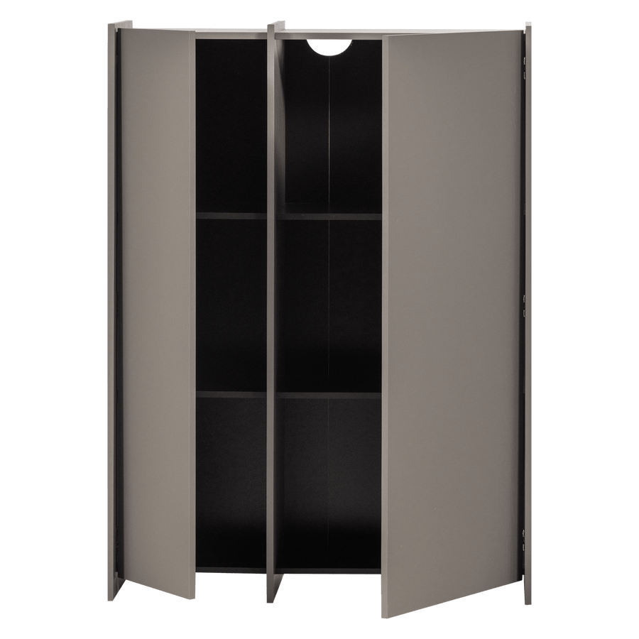 BROCK 2-DEURS KAST ESSEN FINEER WARMGRIJS [fsc]