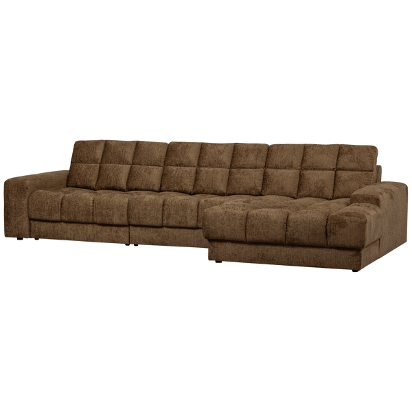 SECOND DATE CHAISE LONGUE RECHTS STRUCTURE VELVET BRASS