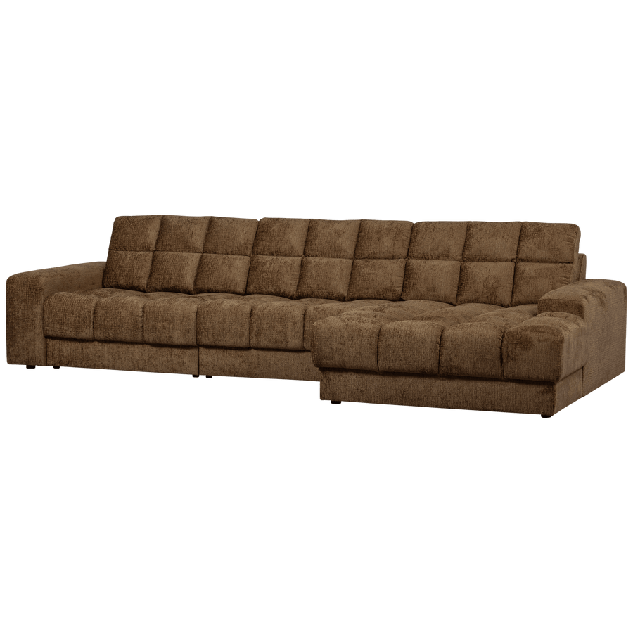SECOND DATE CHAISE LONGUE RECHTS STRUCTURE VELVET BRASS