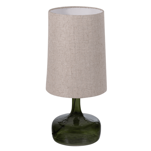 LUMA TAFELLAMP GLAS GROEN/KAP NATUREL