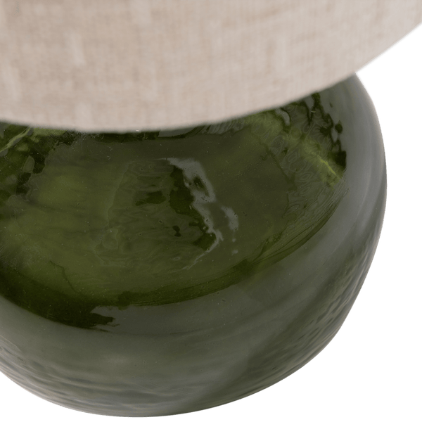LUMA TAFELLAMP GLAS GROEN/KAP NATUREL