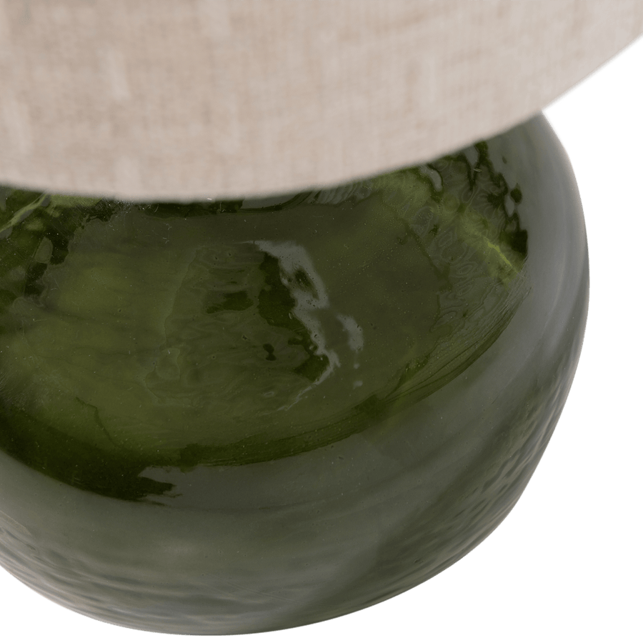 LUMA TAFELLAMP GLAS GROEN/KAP NATUREL