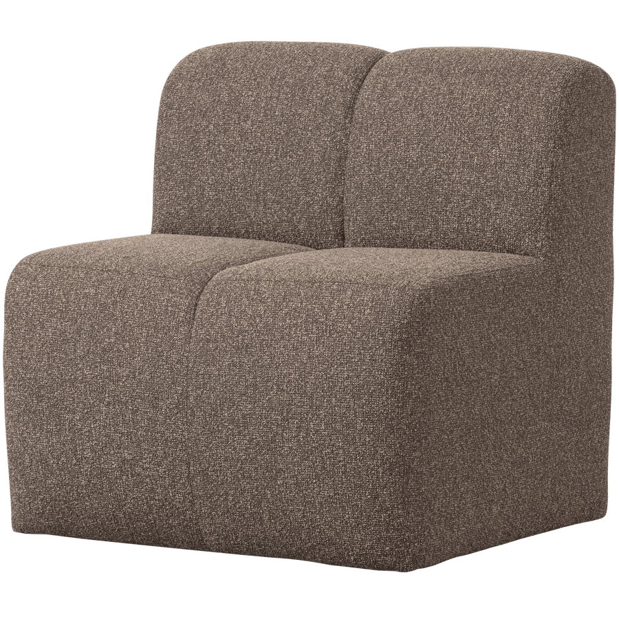 MOJO EETBANK 84 CM MET RUGLEUNING BOUCLE BRUIN MELANGE