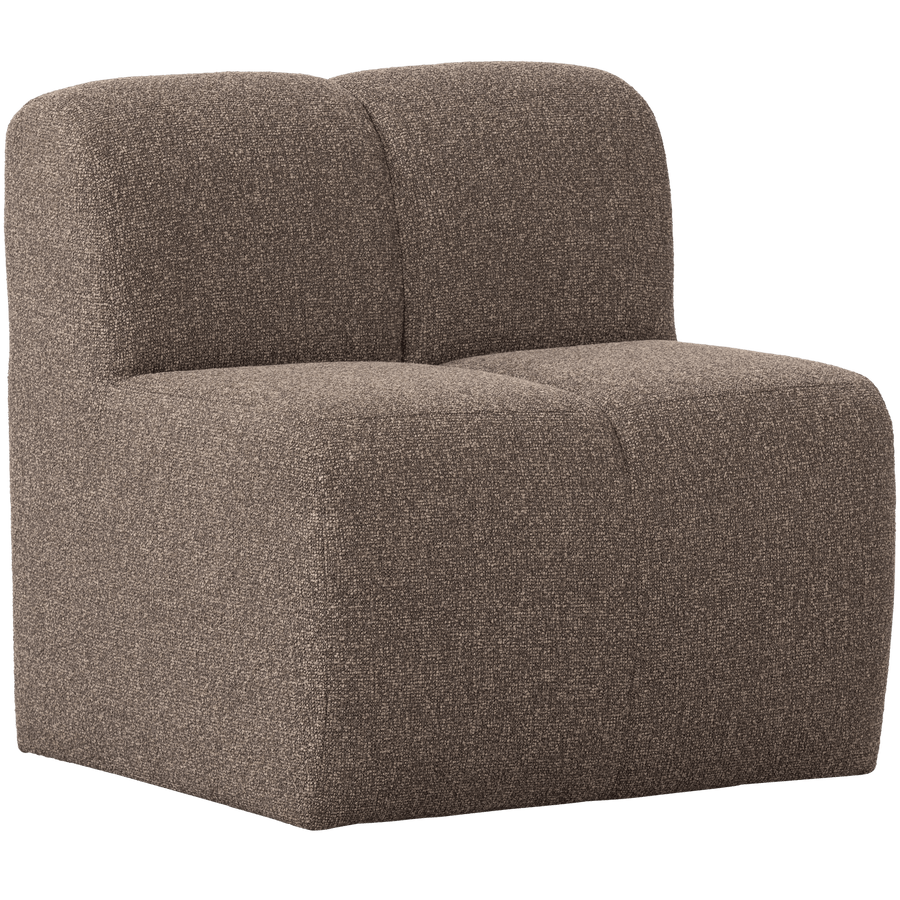 MOJO EETBANK 84 CM MET RUGLEUNING BOUCLE BRUIN MELANGE