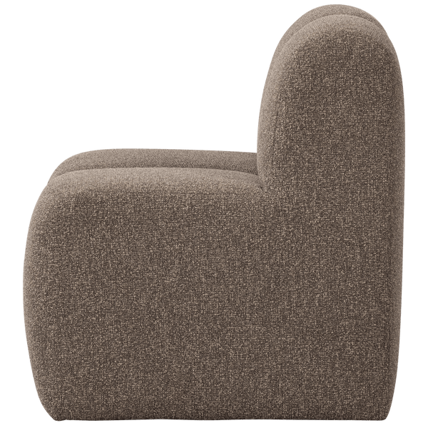 MOJO EETBANK 84 CM MET RUGLEUNING BOUCLE BRUIN MELANGE