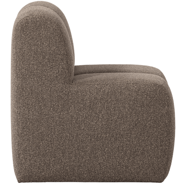 MOJO EETBANK 84 CM MET RUGLEUNING BOUCLE BRUIN MELANGE