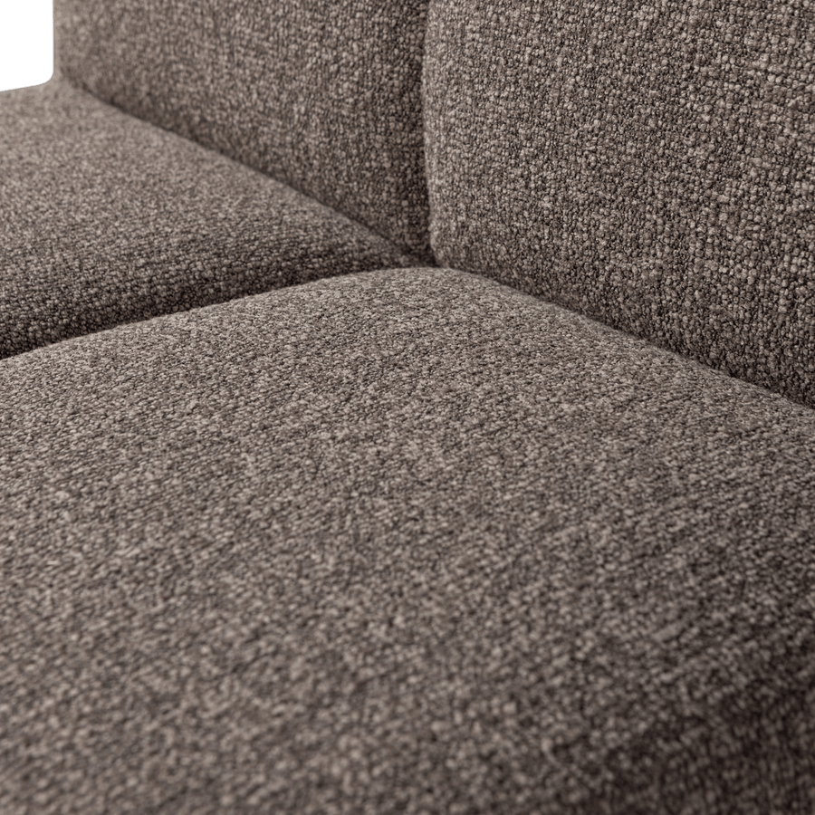 MOJO EETBANK 84 CM MET RUGLEUNING BOUCLE BRUIN MELANGE