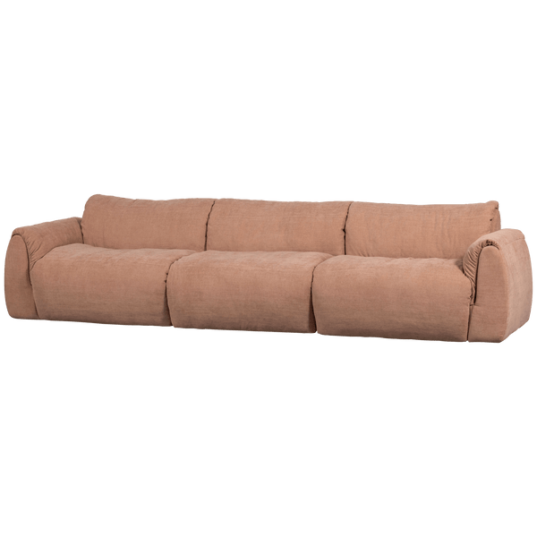 BAGGY 3-ZITS BANK GEWEVEN CHENILLE OUD ROZE
