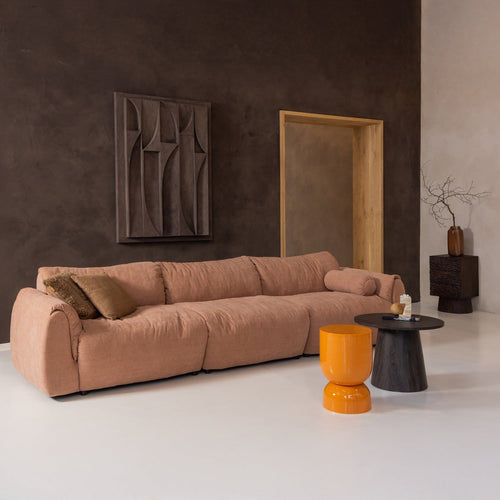 BAGGY 3-ZITS BANK GEWEVEN CHENILLE OUD ROZE