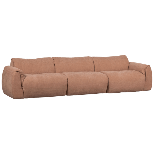 BAGGY 3-ZITS BANK GEWEVEN CHENILLE OUD ROZE